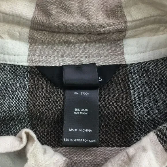 Ali Miles Linen Blend Button Up Tunic sz M Nova Check Plaid Ruffle Babydoll NEW - Picture 11 of 11